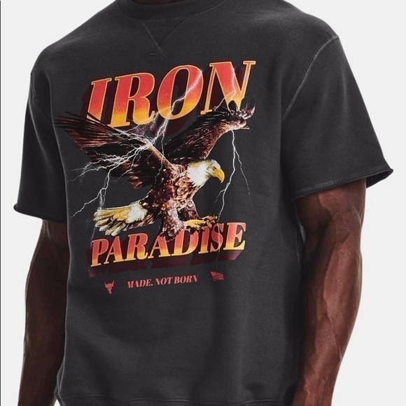 New Mens under armour project rock og cut graphic cut off Iton paradise size L - Picture 3 of 9